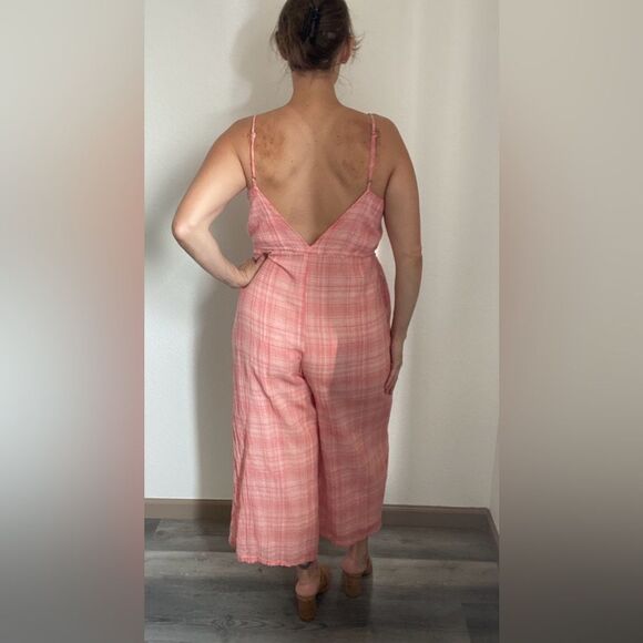 Urban Outfitters Audra Jumpsuit Gingham Plaid Medium Party Vacation Boho - Picture 7 of 15